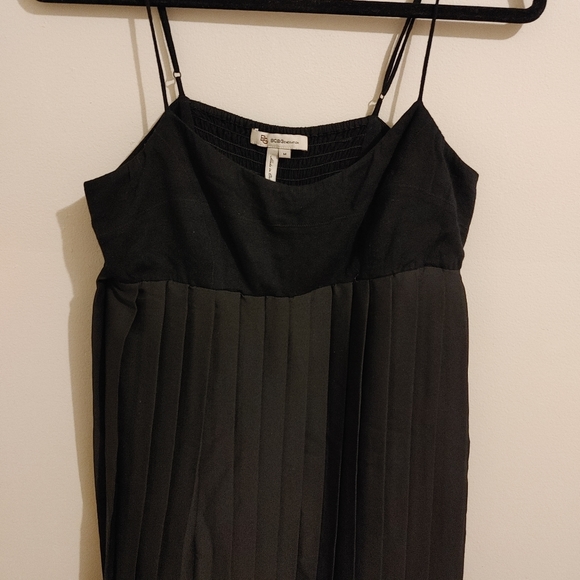 BCBGeneration  Babydoll Black Pleated Strappy Mini Dress (Size M) - Picture 4 of 8